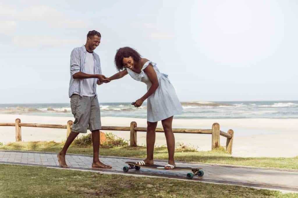 Learning longboard ride