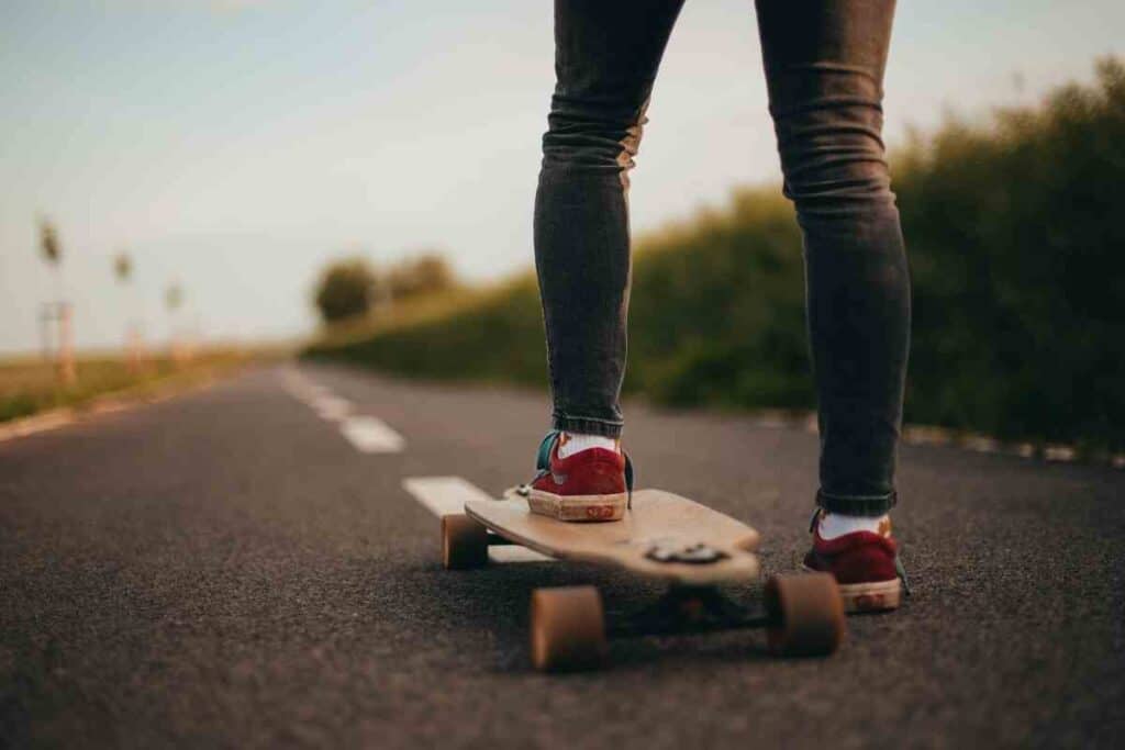 riding new longboard road