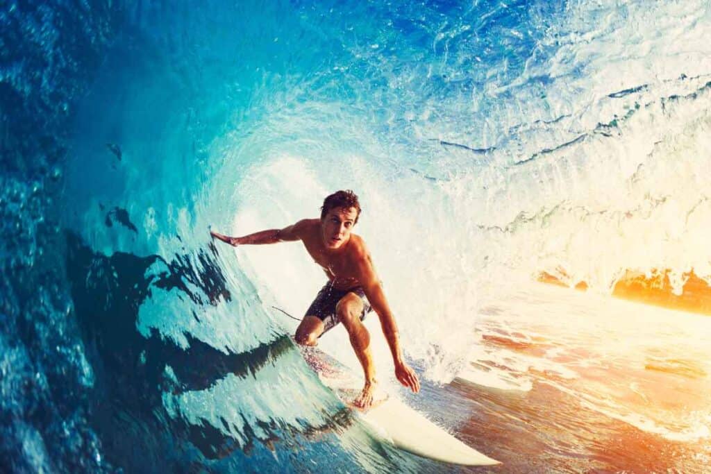 barrel ride Surfing Trick